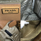 Prada Handbag Triangle Logo Saffiano Leather Brown — view 9
