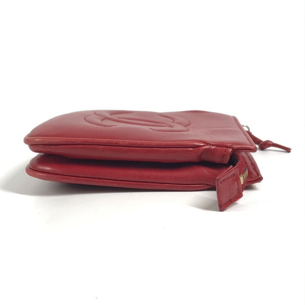 Chanel Waist Bag Big CC Logo Leather Red — view 5