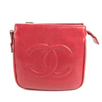Chanel Waist Bag Big CC Logo Leather Red — view 2