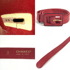 Chanel Waist Bag Big CC Logo Leather Red — view 8