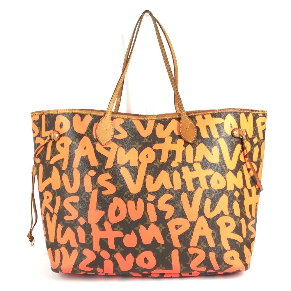 Louis Vuitton Shoulder Bag Neverfull GM Monogram Graffiti Orange Brown — view 2