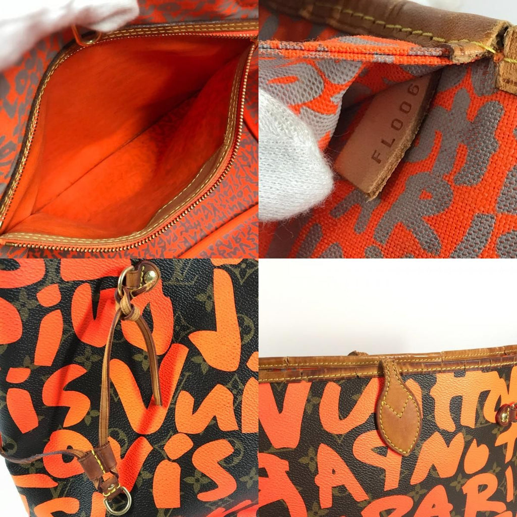 Louis Vuitton Shoulder Bag Neverfull GM Monogram Graffiti Orange Brown — view 9