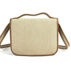 Hermes Shoulder Bag Tankard Leather Canvas Beige — view 2