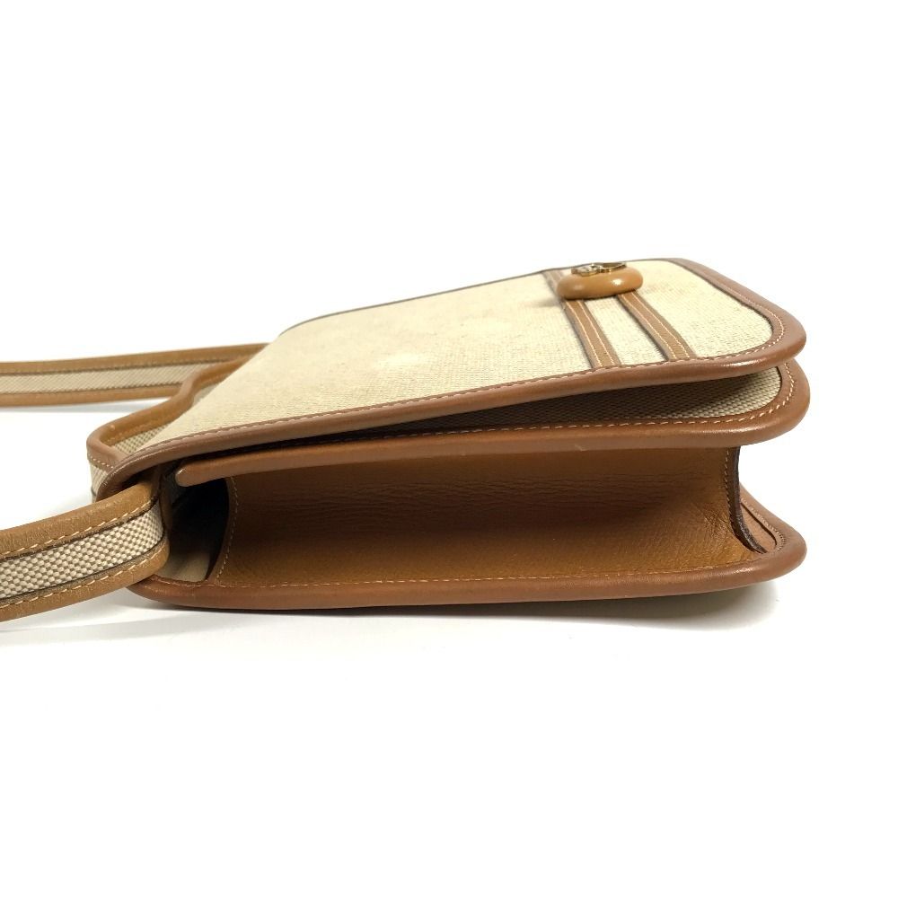 Hermes Shoulder Bag Tankard Leather Canvas Beige — view 3