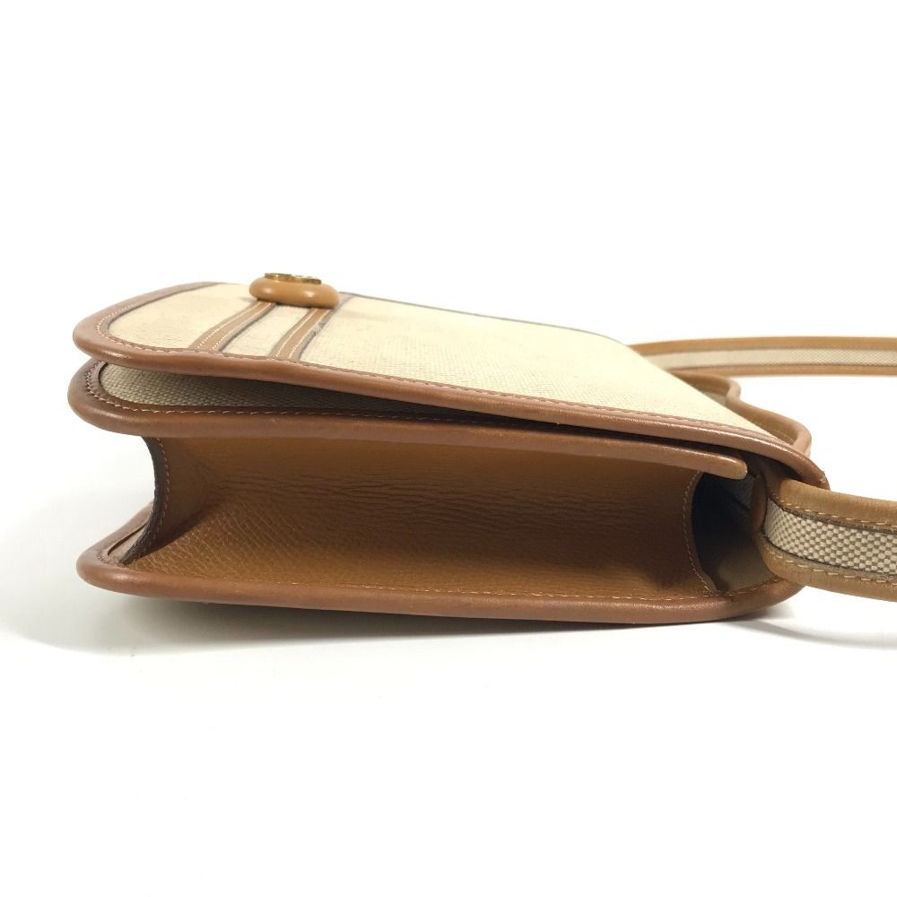 Hermes Shoulder Bag Tankard Leather Canvas Beige — view 4