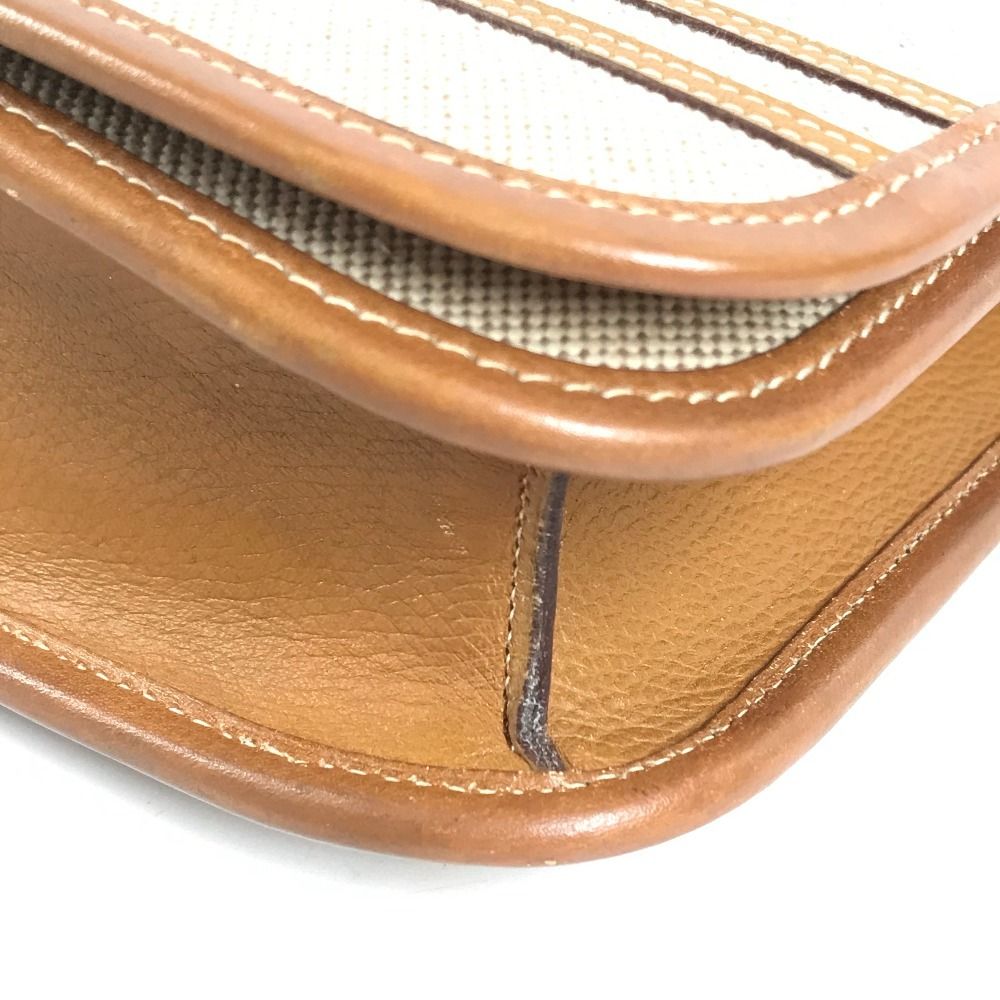 Hermes Shoulder Bag Tankard Leather Canvas Beige — view 6