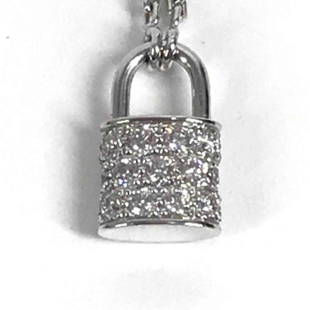 Louis Vuitton Necklace Pendentif Lockit XS Diamond Silver — view 3
