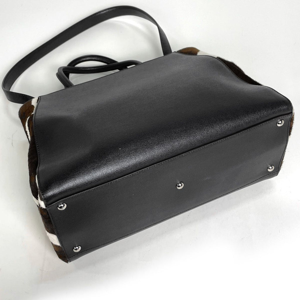 Fendi Toujour 2-Way Shoulder Bag Tote Leather Dark Brown — view 2