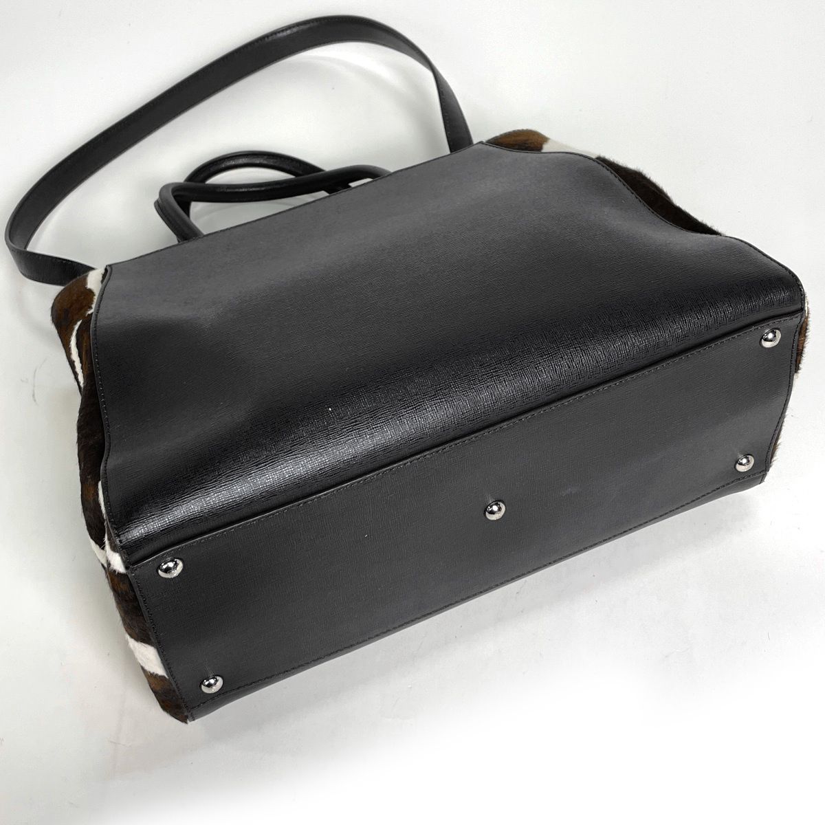 Fendi Toujour 2-Way Shoulder Bag Tote Leather Dark Brown — view 2