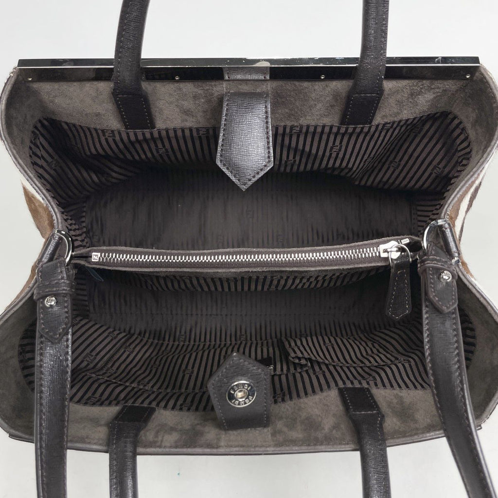 Fendi Toujour 2-Way Shoulder Bag Tote Leather Dark Brown — view 7