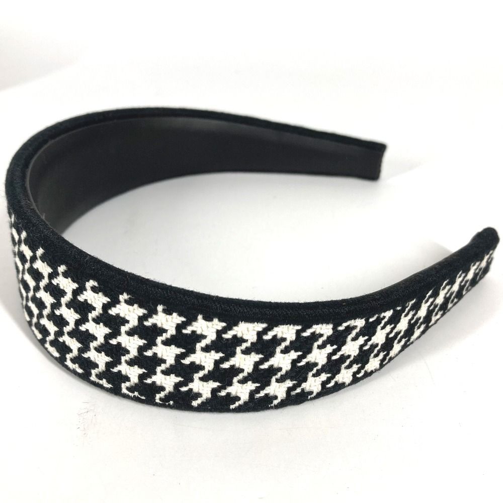 Dior Headband Houndstooth Logo Cotton Black White — view 3