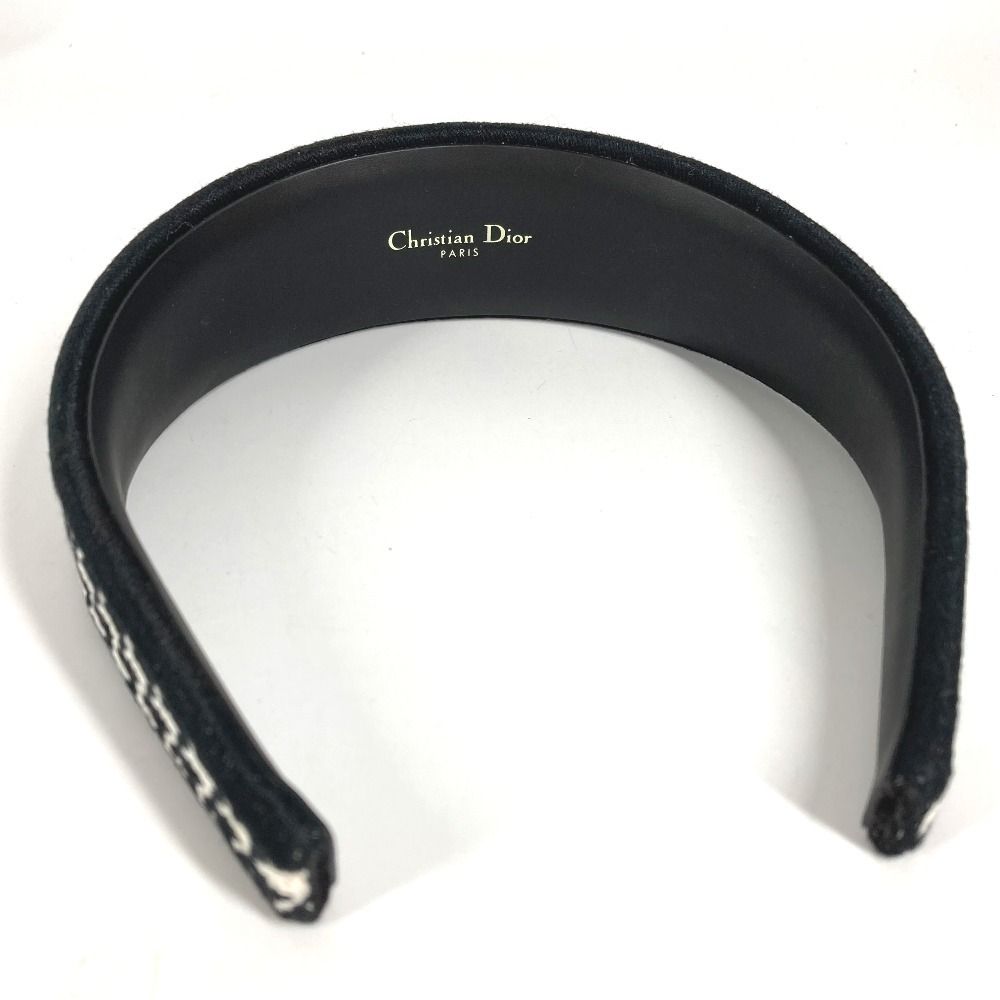 Dior Headband Houndstooth Logo Cotton Black White — view 5
