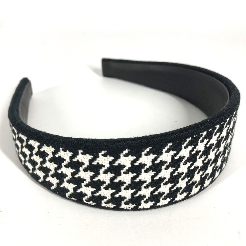 Dior Headband Houndstooth Logo Cotton Black White — view 7