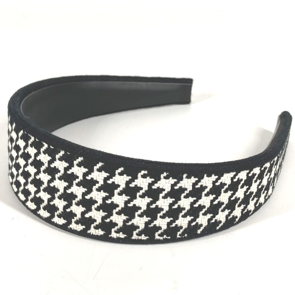 Dior Headband Houndstooth Logo Cotton Black White — view 2