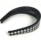 Dior Headband Houndstooth Logo Cotton Black White — view 6