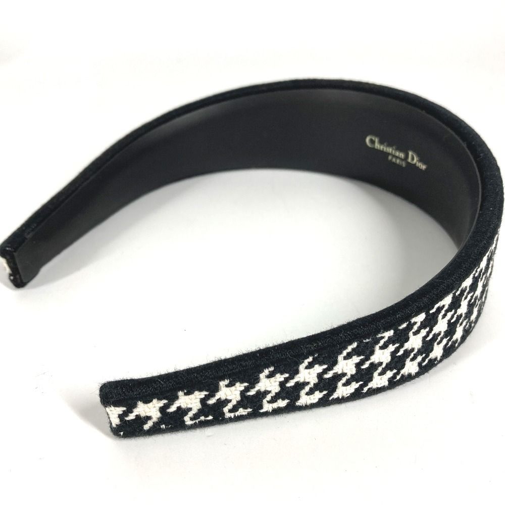 Dior Headband Houndstooth Logo Cotton Black White — view 6