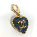Chanel Key Holder Heart CC Logo Denim Metal Blue — view 3