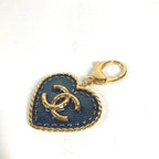 Chanel Key Holder Heart CC Logo Denim Metal Blue — view 4