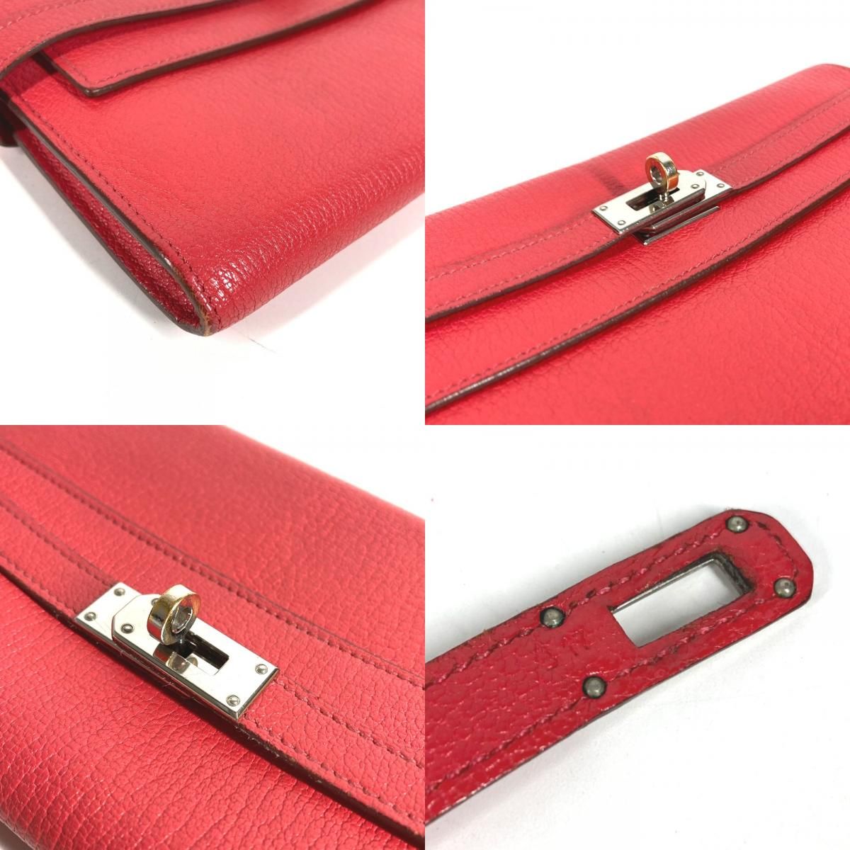 Hermes Wallet Kelly Chevre Red — view 7