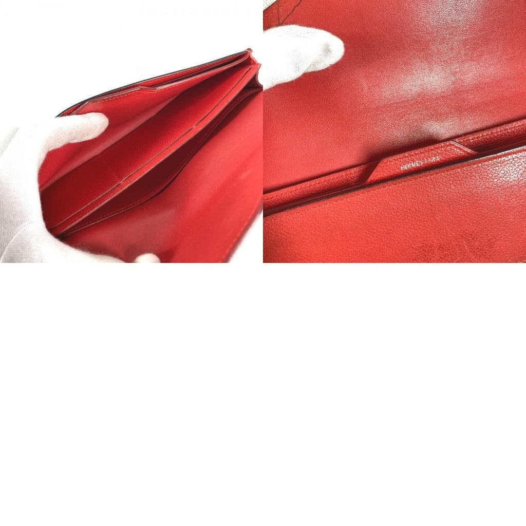 Hermes Wallet Passan Long Leather Red — view 9