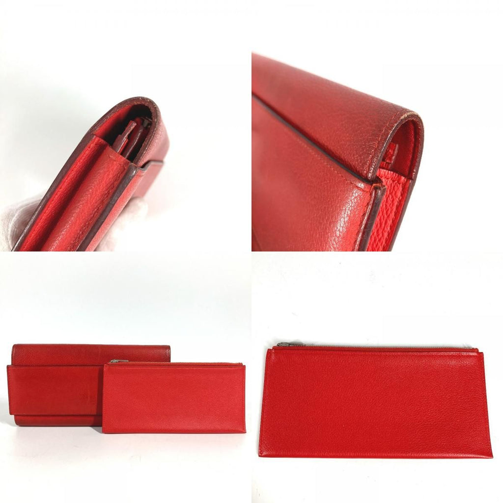 Hermes Wallet Passan Long Leather Red — view 7