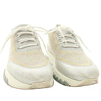 Hermes Addict Sneakers Shoes 37 Gray Silver Gold Lame Low Cut YM — view 3