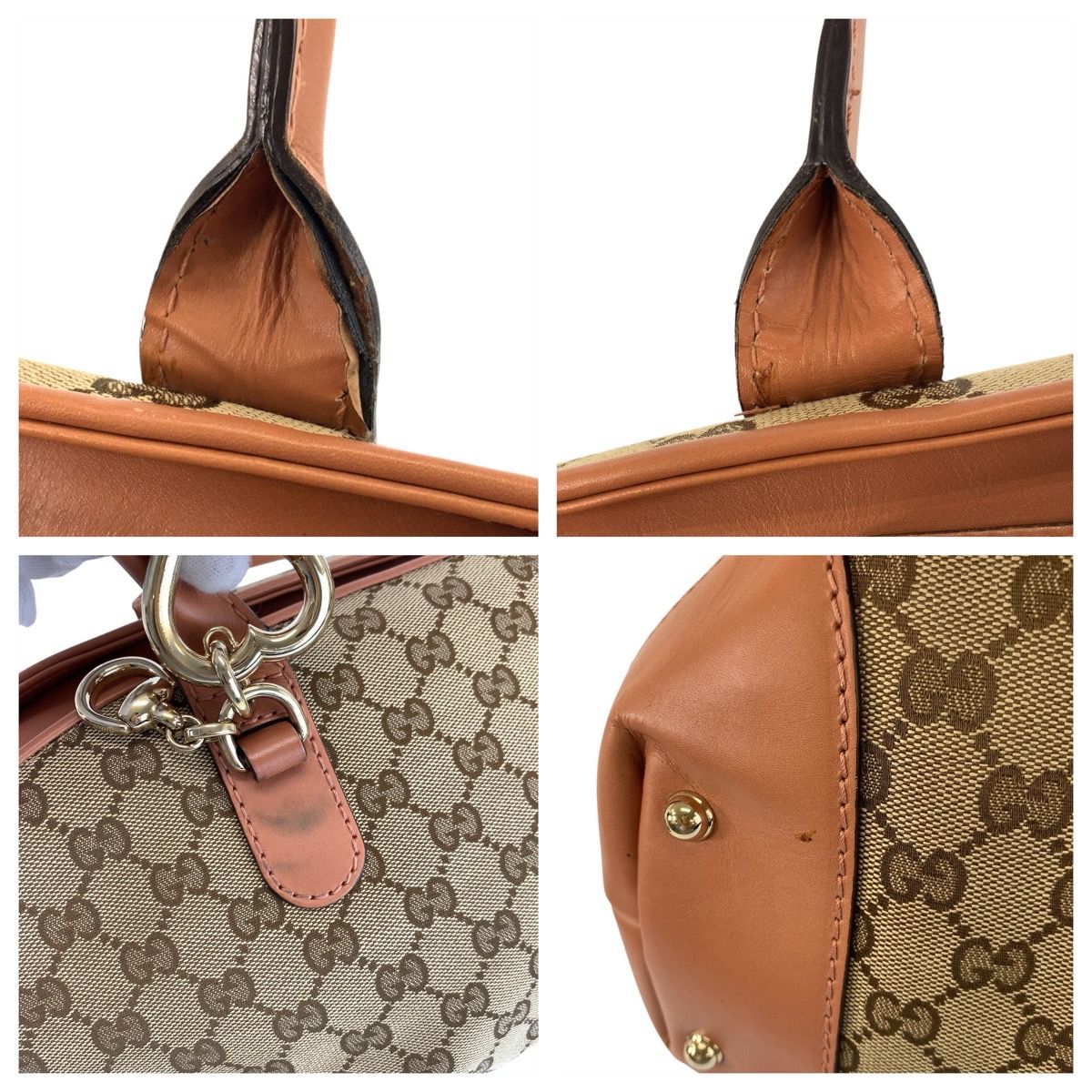 Gucci Horsebit Beige Pink GG Canvas 2-Way Shoulder Bag — view 5