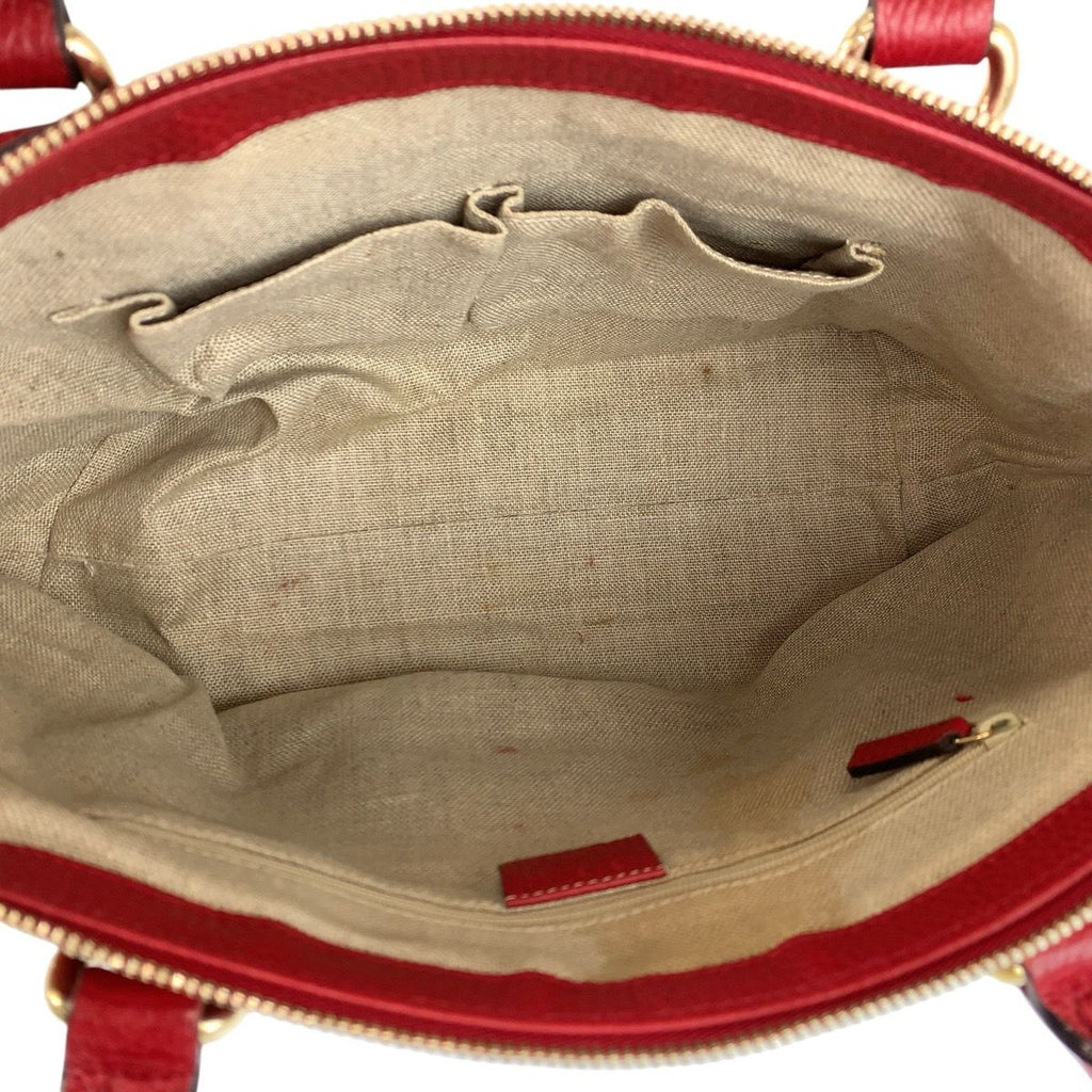 Gucci Interlocking Red Gold Leather Tote — view 8
