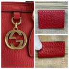 Gucci Interlocking Red Gold Leather Tote — view 3