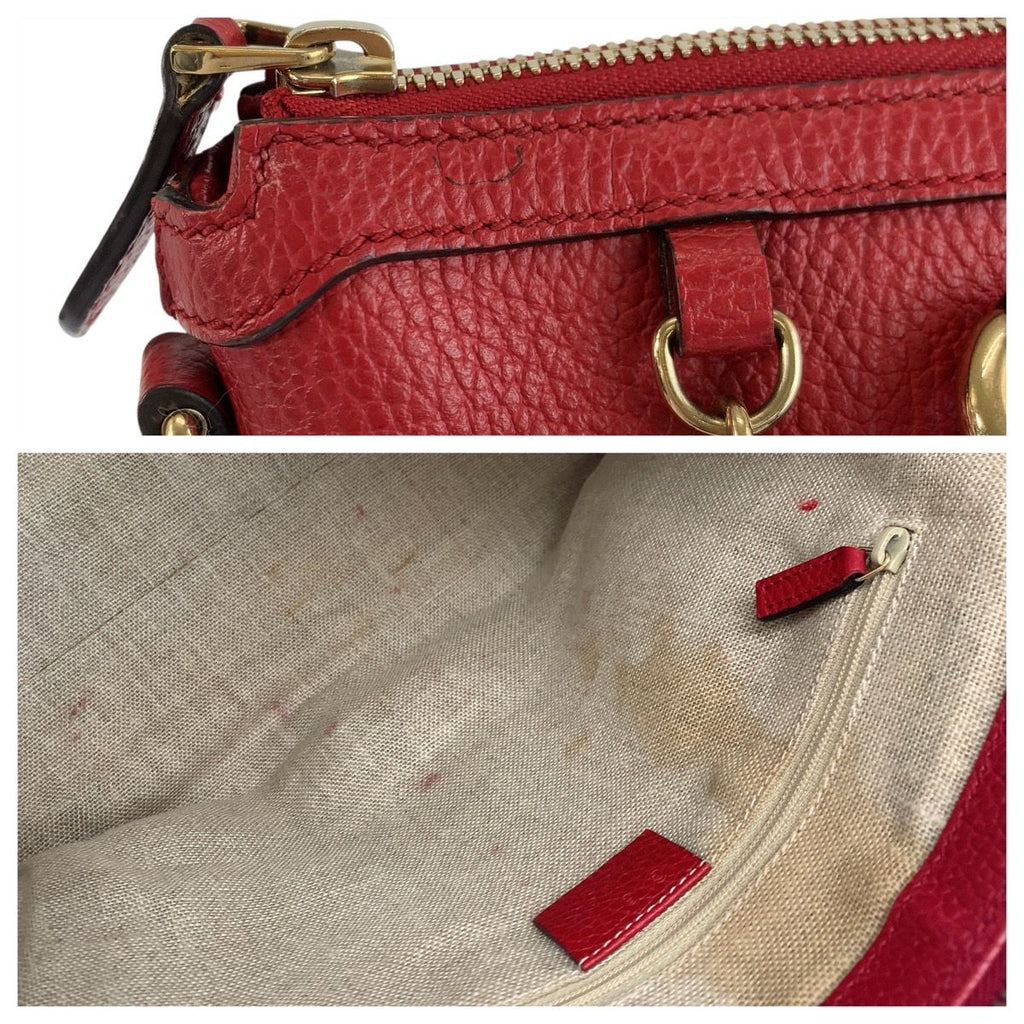 Gucci Interlocking Red Gold Leather Tote — view 5