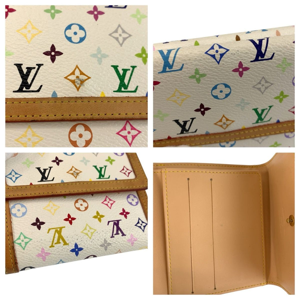 Louis Vuitton Multicolor Porte Monnaie Billets Cult Cles Fold Wallet Compact Bron White — view 6