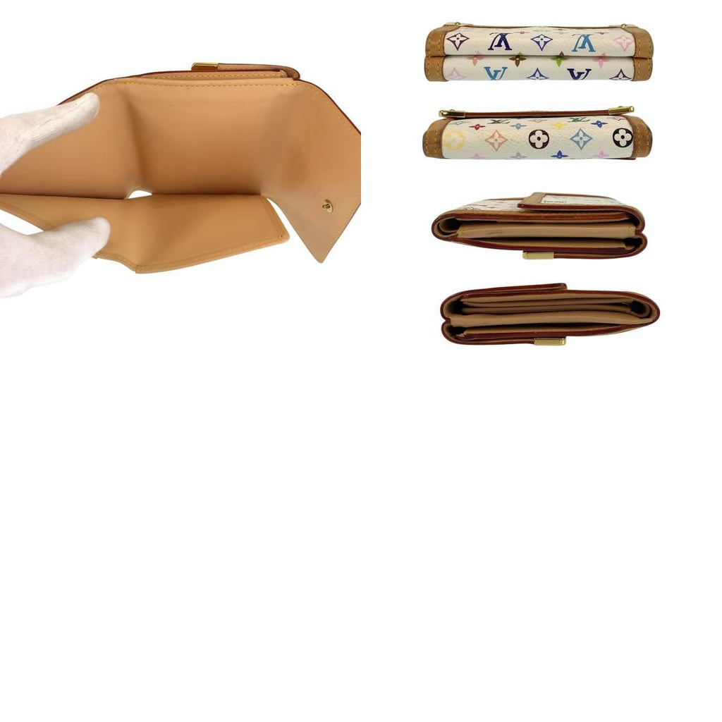 Louis Vuitton Multicolor Porte Monnaie Billets Cult Cles Fold Wallet Compact Bron White — view 9