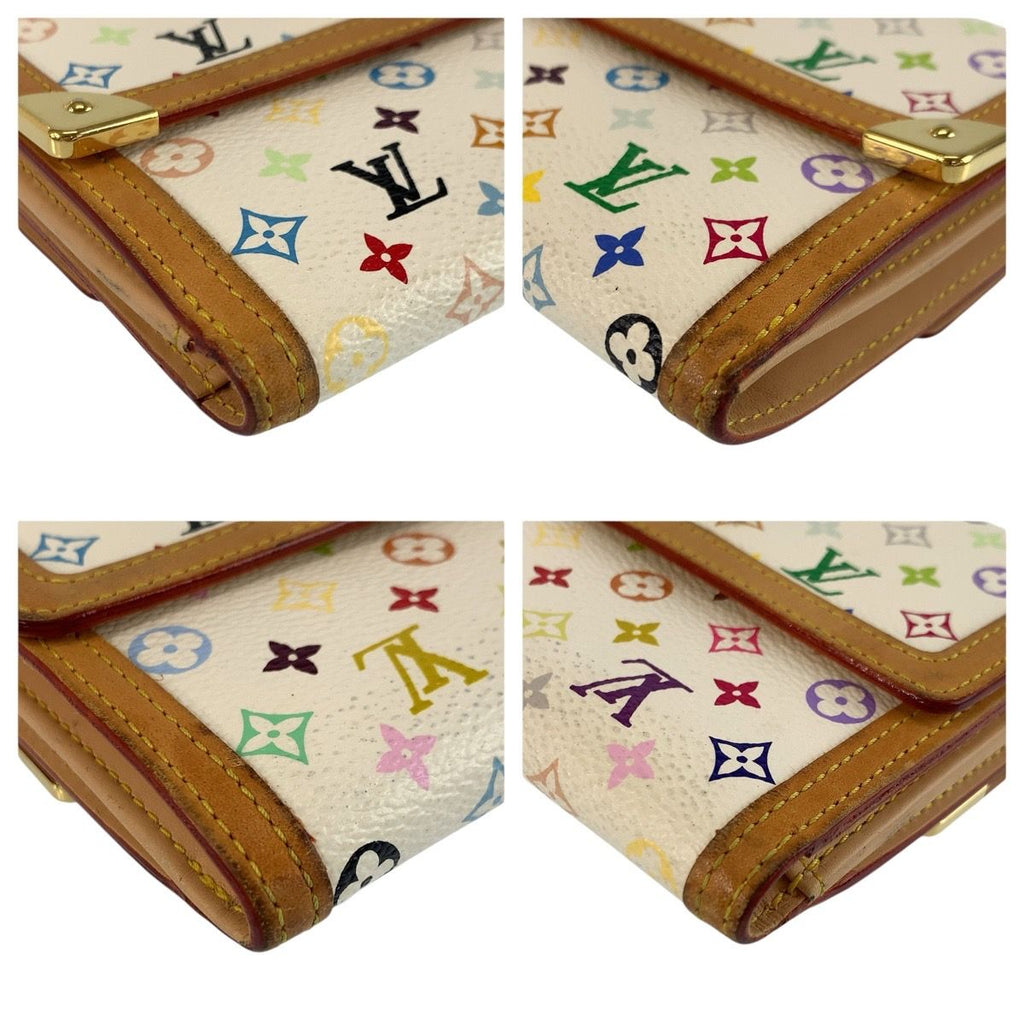 Louis Vuitton Multicolor Porte Monnaie Billets Cult Cles Fold Wallet Compact Bron White — view 4