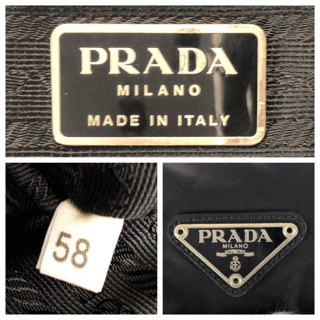 Prada Tessuto Black Silver Nylon Leather Backpack — view 4