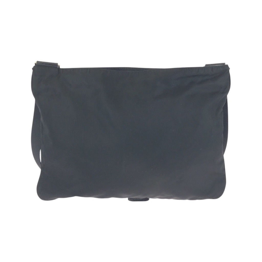 Prada Tessuto Black Silver Nylon Shoulder Bag — view 2