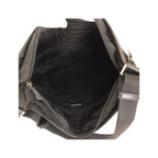 Prada Tessuto Black Silver Nylon Shoulder Bag — view 8