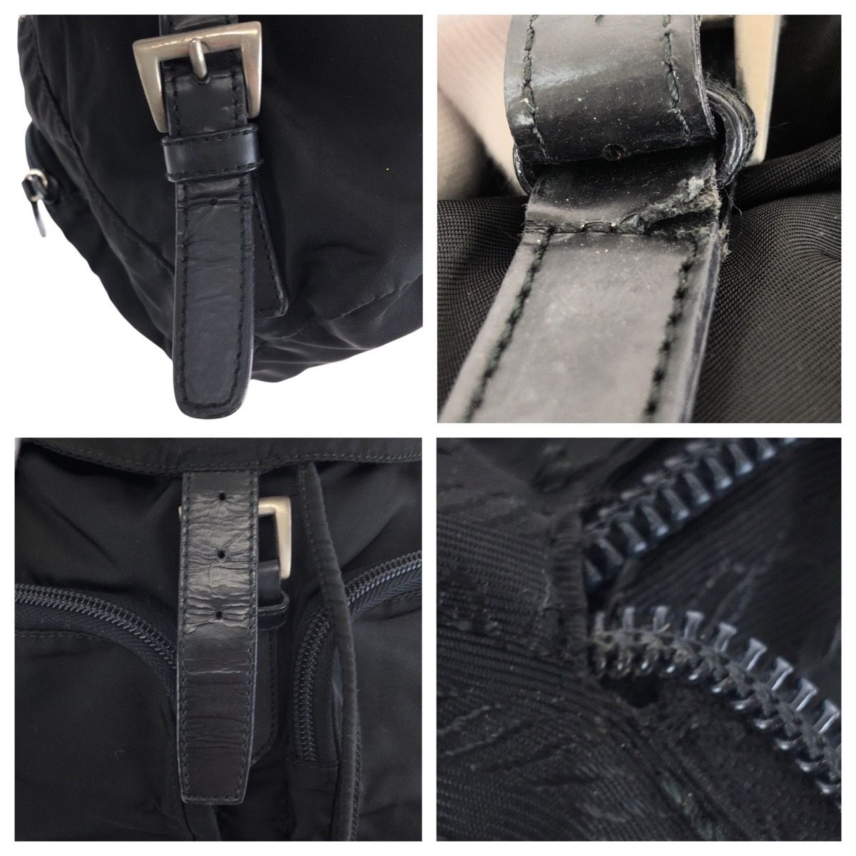 Prada Tessuto Black Silver Nylon Backpack — view 4