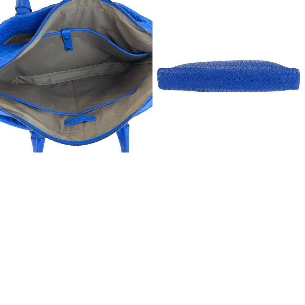Bottega Veneta Intrecciato Blue Leather Business Bag — view 9