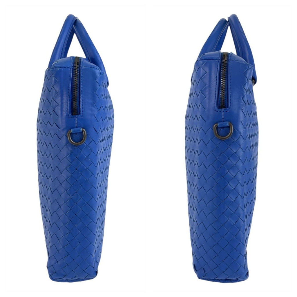 Bottega Veneta Intrecciato Blue Leather Business Bag — view 7