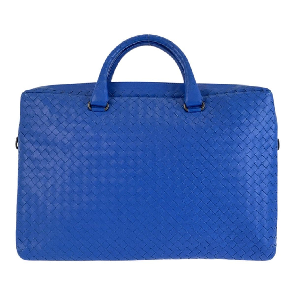 Bottega Veneta Intrecciato Blue Leather Business Bag — view 2