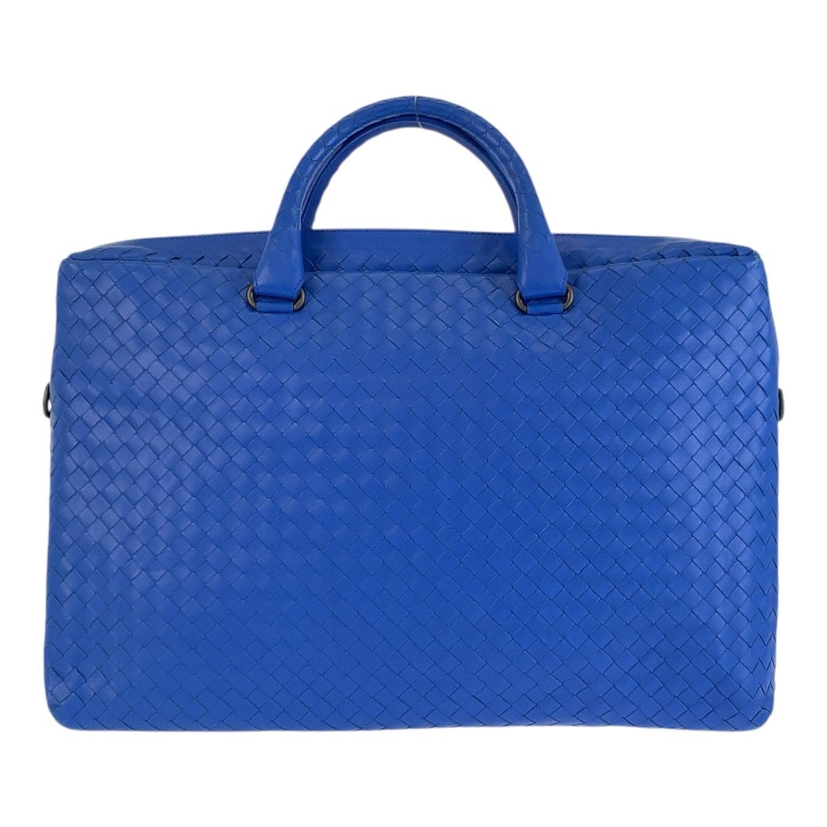 Bottega Veneta Intrecciato Blue Leather Business Bag — view 2