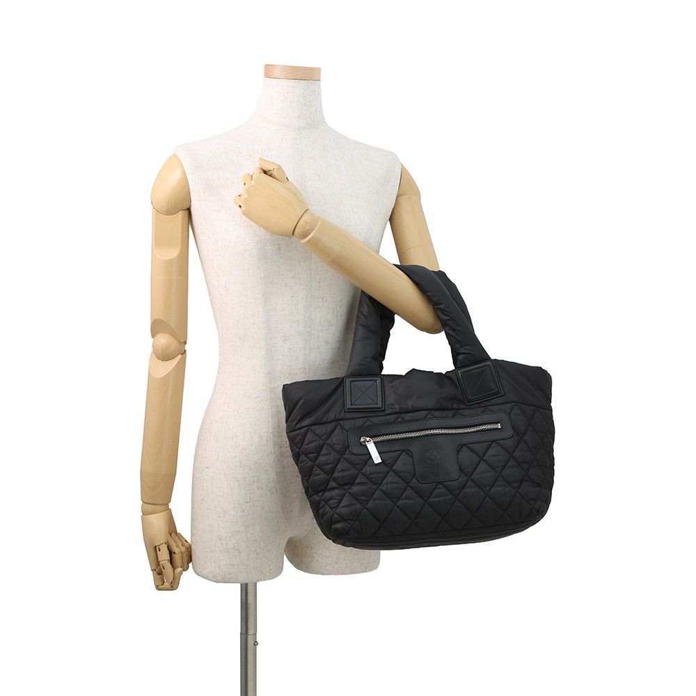 Chanel Tote CC Logo Quilted Small PM Nylon Black — view 4