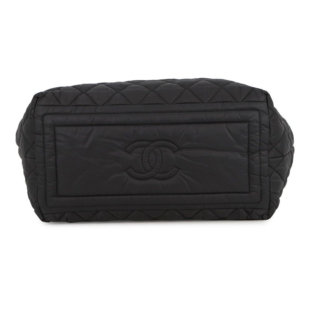 Chanel Tote CC Logo Quilted Small PM Nylon Black — view 3