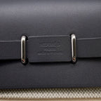 Hermes Shoulder Bag Herbag Zip Mini Ardoise Ecru Silver Toile — view 6
