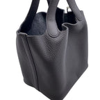 Hermes Handbag Picotin Lock PM Ardoise Silver Taurillon Clemence — view 6
