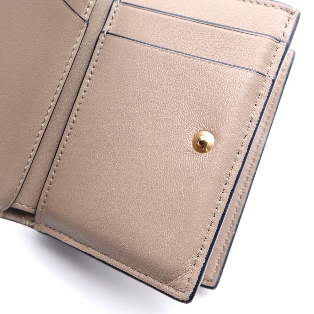 Loewe Trifold Anagram Leather Compact Wallet Brown — view 5