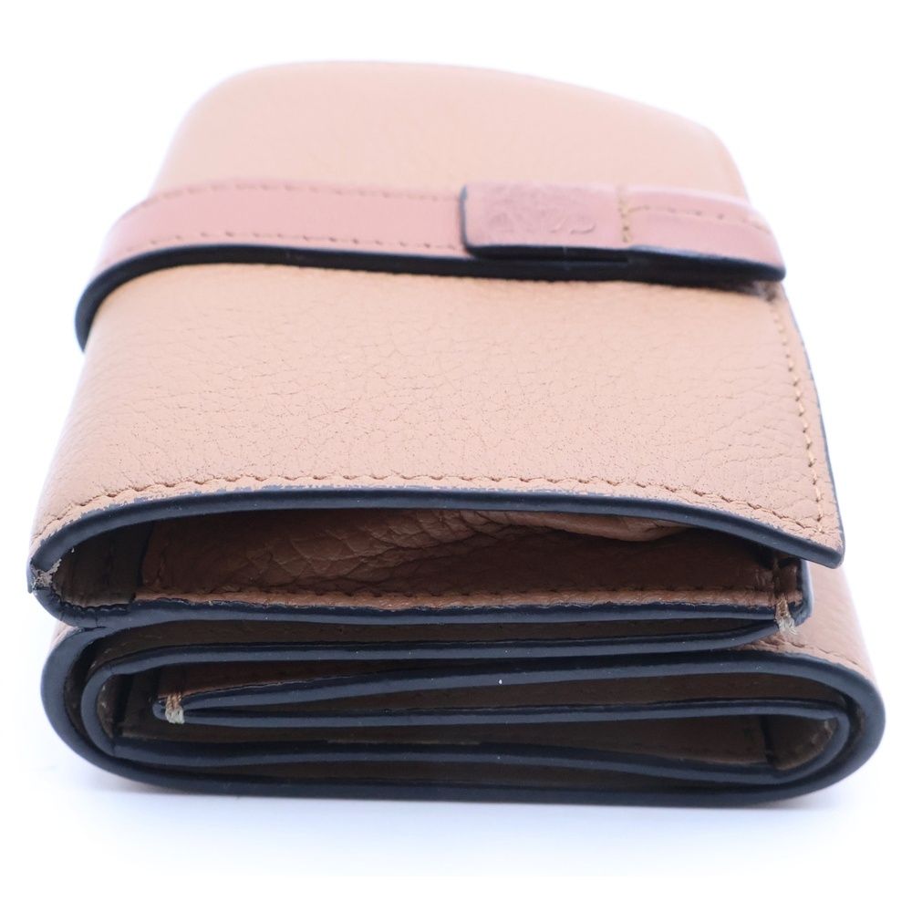Loewe Trifold Anagram Leather Compact Wallet Brown — view 3
