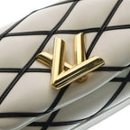 Louis Vuitton Maltage Twist Lock Leather White Black Shoulder Bag — view 5