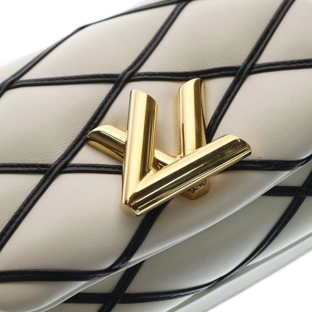 Louis Vuitton Maltage Twist Lock Leather White Black Shoulder Bag — view 5