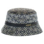 Loewe All Over Pattern Anagram Logo Herringbone Leather Bucket Hat — view 2